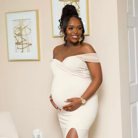 slim fit dress slacks Angel Maternity Donna Maternity & Nursing Flip Dress in Grey main image 0